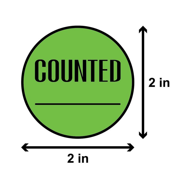 OfficeSmartLabels Write-On Counted Labels (300 Labels Per Roll, 1 Roll - 2 inch, Circle Dot, Green) Inventory Control Stickers for Counting OR Warehouse Organization - Image 2